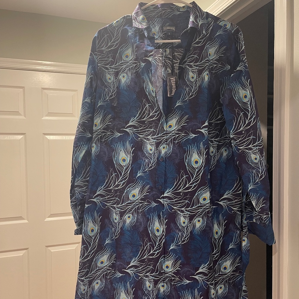 Vilebrequin Women Cotton Voile and Silk Shirt Dress Eyes of the wind